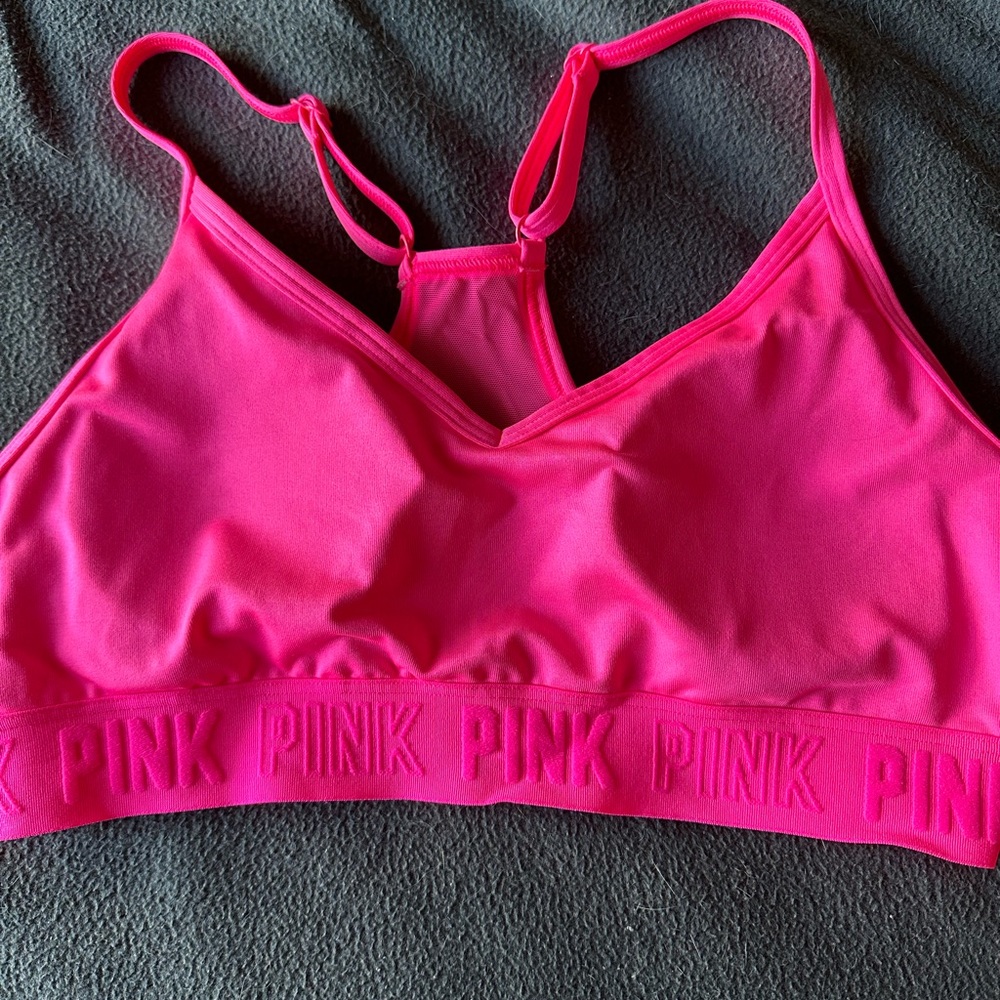 Hot Pink Victorias Secret Pink Active Sports Bra